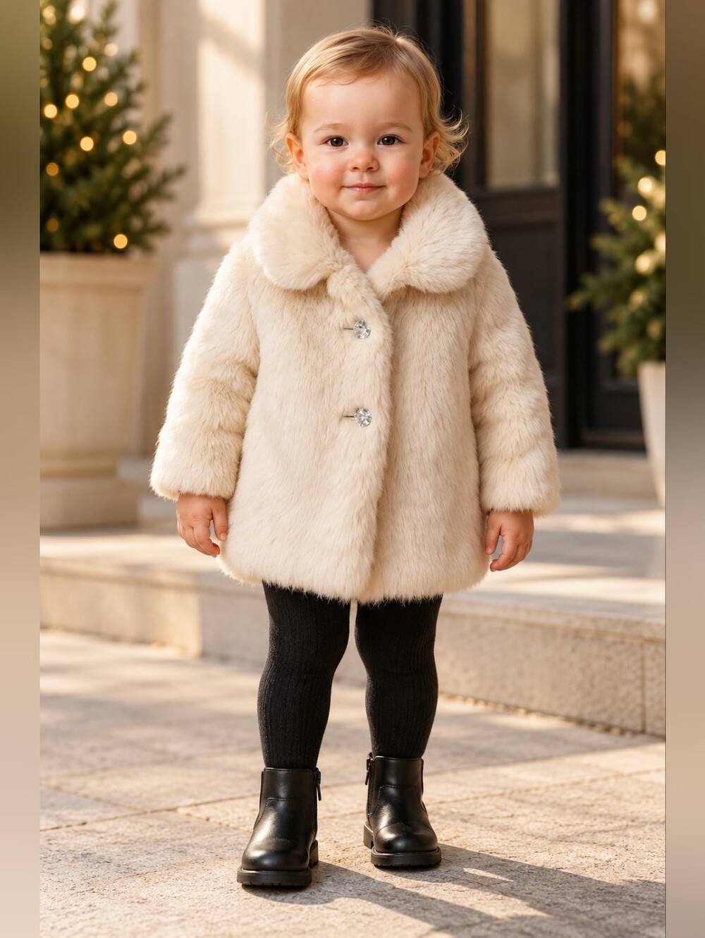 Young Dimension Faux Fur Coat – Size 2–3 Years / 98 cm
